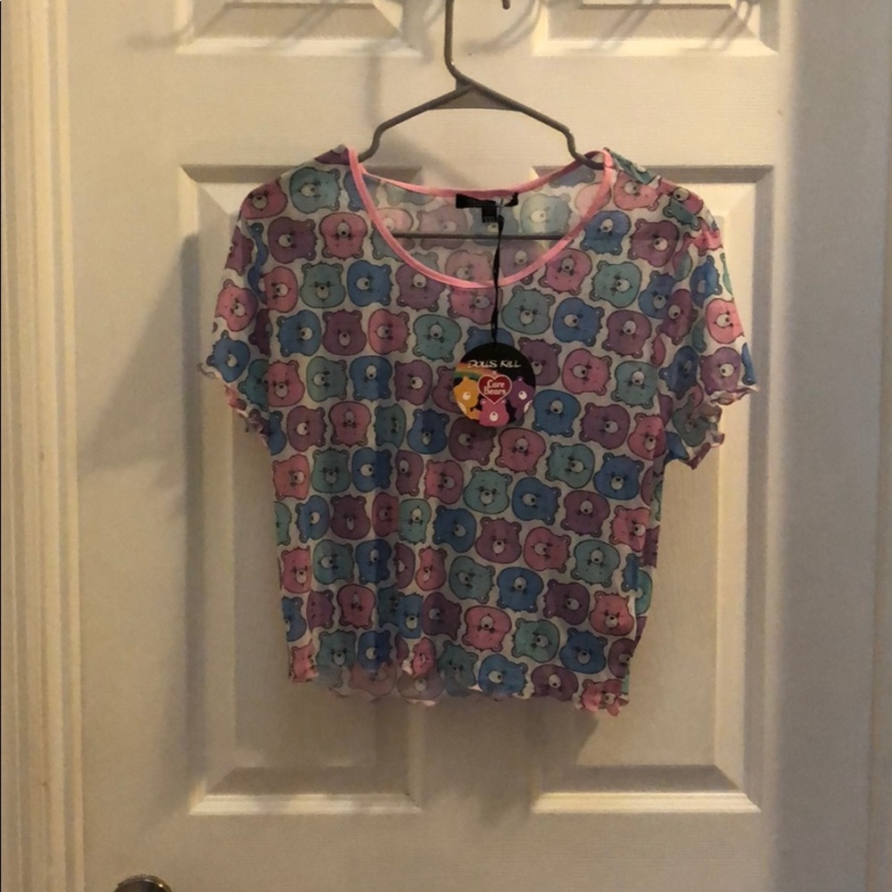 Never been worn DollsKill Care Bear crop top XXL